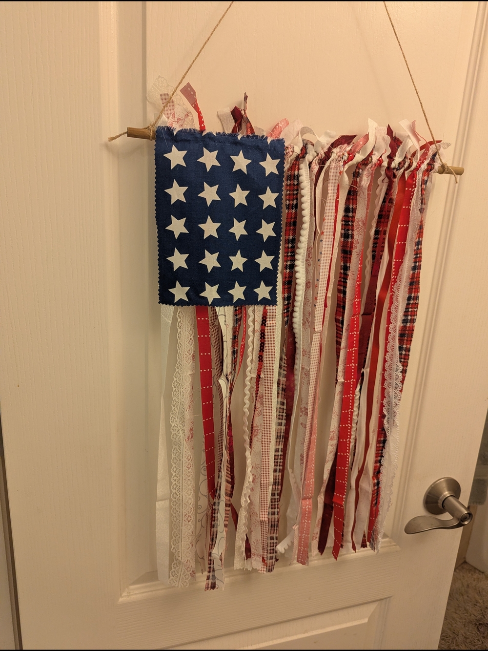 Hand Crafted Red, White & Blue Star Stripe Tapestry